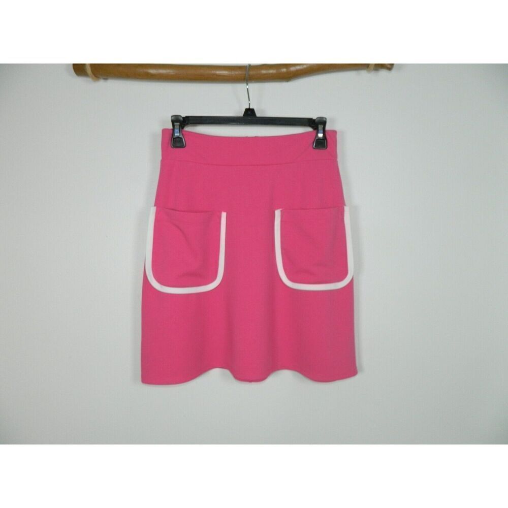 Smak Parlour Skirt Size Medium 6/8 Pink Front Pocket Mod Say‎ it Loud Skirt